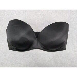 Cacique Black Underwire Strapless Bra Push Up Size 44F‎